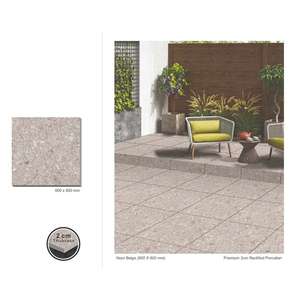 Baldosas de porcelana decorativas beige de doble carga para exterior 600x600mm - Product Image 1