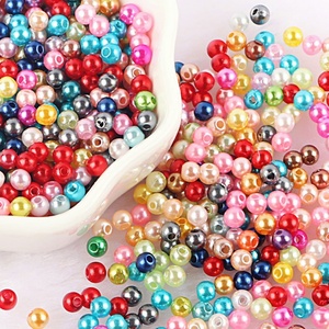 Wholesale ABS <strong>Pearl</strong> Perforated <strong>Beads</strong> in Beige White Black for DIY <strong>Jewelry</strong> Making Bracelets and Garments - Product Image 4