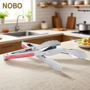 Acier inoxydable <span class=keywords><strong>Ménage</strong></span> Pain Alimentaire Clip Cuisine Clip Anti-brûlure Légumes Barbecue Barbecue Steak Silicone - Product Image 1