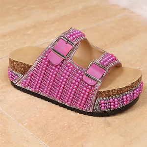 <span class=keywords><strong>Sandalias</strong></span> <span class=keywords><strong>de</strong></span> <span class=keywords><strong>Plataforma</strong></span> con Cuña para Mujer, Novedad 2026, con Cuentas, Suela <span class=keywords><strong>de</strong></span> <span class=keywords><strong>Corcho</strong></span> Doble, Antideslizantes, Casuales, para Playa - Product Image 2