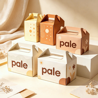 Boîtes à pignon en carton ondulé recyclé irisé avec revêtement UV, emballage alimentaire de luxe personnalisé pour cadeaux, avec poignées en ficelle, vente en gros