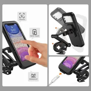 Porta telefono per bicicletta impermeabile porta telefono cellulare in TPU touch screen 360 grado universale porta cellulare