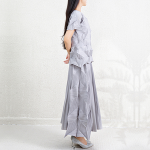 Conjunto de Falda y Top Casual de Dos Piezas Miyake, Diseño 2026, Conjunto Irregular de Dos Piezas para Mujer - Product Image 5