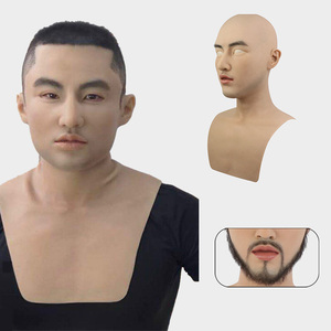 Silicone Tête Complète Masque tête nue homme Artificielle Parfait Cosplay Gear pour Cosplayer Halloween Masque Party Costume Acteur - Product Image 1