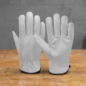 Gants de sécurité en cuir grainé blanc, antidérapants, pour le soudage - Product Image 4