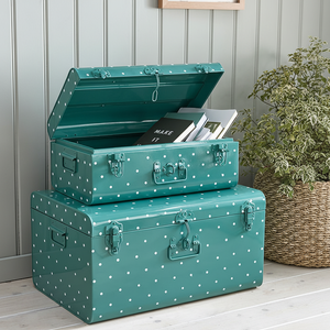 Galvanized storage box <b>powder</b> coated finished for farmhouse <b>style</b> home and outdoor garden storage solution use - Product Image 1