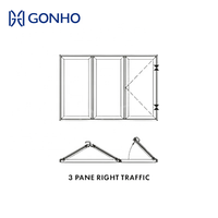 GONHO Chine Top 10 Usine de fabrication, système automatique de porte pliante, porte pliante en aluminium, porte coulissante pliante pour patio