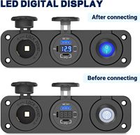Prise USB 2V avec voltmètre LED, répartiteur allume-cigare 150W, prise 12V DC, panneau 3 en 1 pour voiture, bateau, camping-car