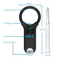 Escáner RFID FDX-B Portátil de 134.2KHz para Leer Microchip Animal y Dispositivo de Identificación de Etiquetas de Oreja para Ganado