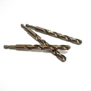 Foret hélicoïdal à lame argentée, tige hexagonale, finition dorée, pour perçage de métaux, en acier rapide plaqué cobalt - Product Image 1