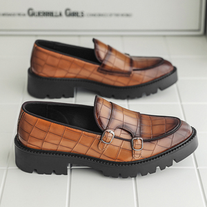 Zapatos Sin Cordones para Hombre, Plataforma, Suela Gruesa, Parte Superior de PU Suave, Impermeables, Zapatos de Vestir 38-44, Color en Contraste, Mocasines Casuales, Zapatos de Boda - Product Image 4