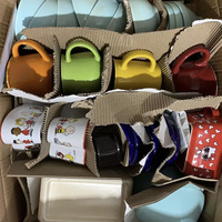 Assiettes colorées en céramique et porcelaine, en stock, à prix d'usine, emballage aléatoire, tailles variées, en promotion