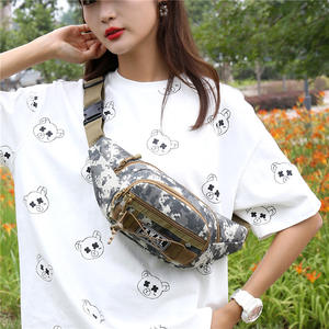 Sac banane unisexe en polyester imperméable de forme cylindrique avec logo personnalisé OEM, camouflage tactique, randonnée en plein air, fermeture éclair - Product Image 6