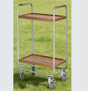 サテン仕上げステンレス製ケータリングカート シャンパントロリー 移動式シェルディスプレイコンソール 高級家具 スタイリッシュ 2026年新作 - Product Image 2