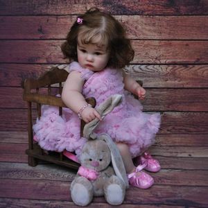 Nouvelle poupée reborn de 60 cm en tissu doux avec peau 3D, <span class=keywords><strong>jouet</strong></span> bébé <span class=keywords><strong>fille</strong></span> nouveau-né, poupées reborn en silicone réalistes pour filles - Product Image 4