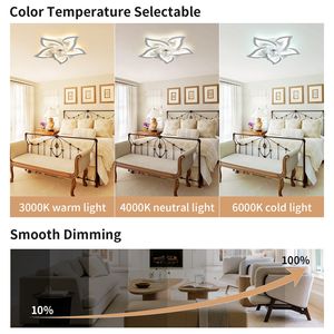 โคมไฟพัดลมเพดาน LED อัจฉริยะทันสมัยพร้อมรีโมทควบคุมด้วยแอปและโคมไฟพัดลมหรี่แสงได้<span class=keywords><strong>3</strong></span>สีสำหรับห้องนั่งเล่นห้องนอน - Product Image 3