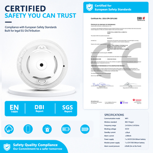 Détecteur <span class=keywords><strong>de</strong></span> fumée photoélectrique intelligent sans fil TUYA WIFI 2.4G avec batterie Li-ion 10 ans pour alarme incendie à distance - Product Image 6