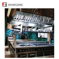 Équipement de cuisine de restaurant Shinelong en acier inoxydable : table de travail / évier / armoire / hotte / drain de sol