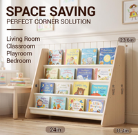 Étagère à livres en bois Montessori pour tout-petits, 4 niveaux, présentoir de livres pour enfants, organisateur de rangement pour livres pour chambre d'enfant et salle de jeux