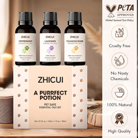 Huile essentielle pour enfants et animaux domestiques, lot de 3, 10 ml, lavande, menthe poivrée, encens, huile aromatique naturelle pour diffuseur d'aromathérapie domestique