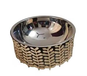 Casseroles élégantes en métal de qualité supérieure en laiton doré avec couvercle en acier inoxydable Chauffe-plats durables - Product Image 1