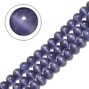 8mm 10mm Loose Beads Tasbeeh Glass Pearl Beads Cat's Eye Round Beads for Jewelry Making for Decoration for Garment