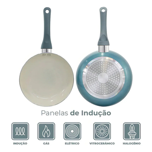 High Quality Modern Ceramic Coated Pots&<b>Pans</b> Glass <b>Lids</b> Soft touch Handles Non Stick 12-Piece Aluminium Cookware Set - Product Image 2