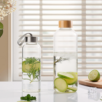 Bouteille d'eau en verre borosilicate personnalisable avec logo par sublimation, couvercle en acier inoxydable, design moderne, sans BPA, compatible micro-ondes