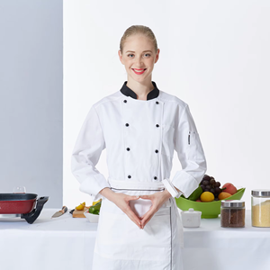 Uniformes de chef à manches courtes Vêtements de travail de chef de cuisine d'hôtel Tenues de chef pâtissier Cuisine occidentale <span class=keywords><strong>Tenue</strong></span> de chef personnalisable - Product Image 3