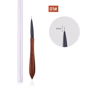 Ensemble de 8 pinceaux à ongles avec manche en bois, poils fins et polis pour le dessin de détails et la création de lignes, idéal pour le salon - Product Image 6