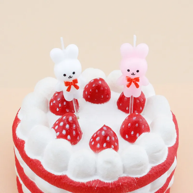 2023人気の誕生日キャンドルアートウサギの形のパーティーのためのお誕生日おめでとうキャンドル