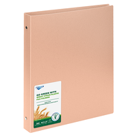 Carpeta de 3 Anillas Tamaño A4, de Paja de Trigo, Cuero PU y Cartón, con Clips Metálicos y Bolsa de PP/PVC para Uso Escolar, en Grandes Cantidades