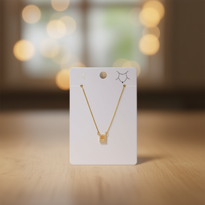 Collier carré en diamant plaqué or en acier inoxydable, minimaliste, à porter au quotidien, unisexe - Product Image 2