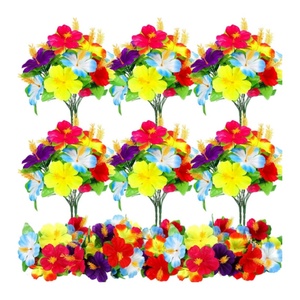 6 ชิ้น<span class=keywords><strong>ฮาวาย</strong></span>ดอกไม้ช่อดอกไม้สําหรับตารางFaux Hibiscusช่อดอกไม้ประดิษฐ์ดอกไม้เขตร้อนสําหรับLuauฤดูร้อนธีมพรรคโปรดปราน - Product Image 1