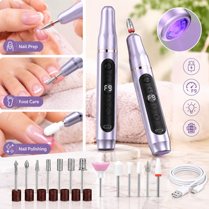 Set Trapano Elettrico <span class=keywords><strong>per</strong></span> <span class=keywords><strong>Unghie</strong></span> Senza Fili con Luce LED UV, Display LCD, <span class=keywords><strong>per</strong></span> Manicure e Pedicure, Rimozione Cuticole e Lucidatura - Product Image 1