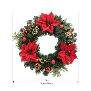 Ventes chaudes, couronne de Noël personnalisée pour la décoration murale de la maison, couronne de Noël à suspendre en extérieur, couronne de Noël DIY - Product Image 2