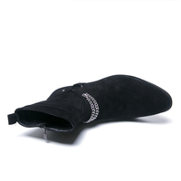Bottes Chelsea en cuir noir de haute qualité pour homme, bout pointu, chaîne tendance, fermeture éclair, style cowboy, pointures 38-46, possibilité d'ajouter votre logo.