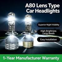 Phares LED de voiture SunRise A80 H1 12V 60W 6000LM 6500K IP67 Étanche Nouvelle Haute Luminosité Plug & Play Adaptation Universelle
