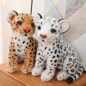 Fabrieksverkoop 23-33Cm Mooie Baby Sneeuw Luipaard Jaguar Leeuw Pluche Speelgoed Gevulde Zachte Wilde Dieren Bos Kussen Poppen Voor Kinderen