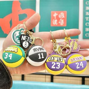 Hot-selling 3D Sports Mini Basketball Souvenirs Cute <b>Key</b> <b>Chain</b> PU Promotional Keychain - Product Image 4