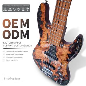 Boutique 5 <b>String</b> Guitar Resin Burl Veneer Active Passive Switch Professional for Wholesale - Product Image 1
