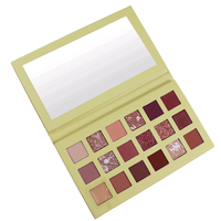 Palette de fards à paupières 18 couleurs, mat, nacré, pailleté, tons neutres, longue tenue et imperméable, logo personnalisé
