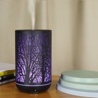 Humidifier Aromaterapi 300ml Besi Seni Antik Ukiran Bunga Berongga Rumah Tangga Ultrasonik Mesin Minyak Esensial Bentuk Ranting Hutan