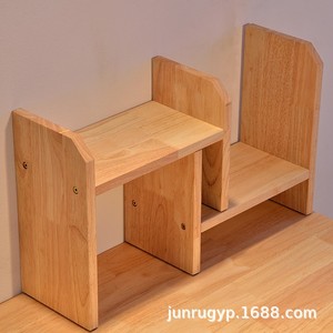 Modern Minimalist Wooden <b>Desk</b> Storage <b>Shelf</b> 2 Tier Solid Wood Office Organizer For Home Student Study - Product Image 4