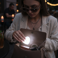 Mini lampe LED portable en forme de cœur avec capteur tactile, rechargeable, pour sac à main, sac à dos, localisateur de sac