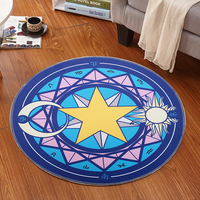 Personnalisé 3D imprimé maison tapis rond antidérapant salon Roon tapis de sol dessin animé mignon tapis Sailomoon tapis