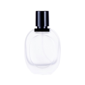 Bouteilles de parfum en verre transparent dépoli portatives de forme ovale classique de 30ml en gros B103-30 avec bouchon à vis noir et tête de pulvérisation - Product Image 2