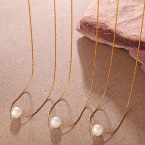 Collier à pampilles en perles d'eau douce style Ins Soft Girl, chaîne de clavicule minimaliste de luxe empilable pour femme, idéal pour le superposition quotidienne - Product Image 5