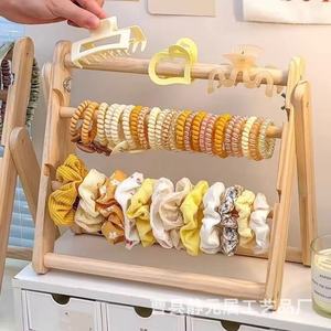 Support de rangement pliable en bois pour bandeaux et pinces à cheveux pour enfants et petites filles, support à bijoux multifonctionnel - Product Image 3