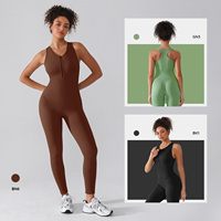 HEXIN Vente en gros SCRUNCH BUTT Ensemble de vêtements de sport taille haute pour femmes Fitness Yoga Gym Combinaison une pièce sans couture pour femmes
